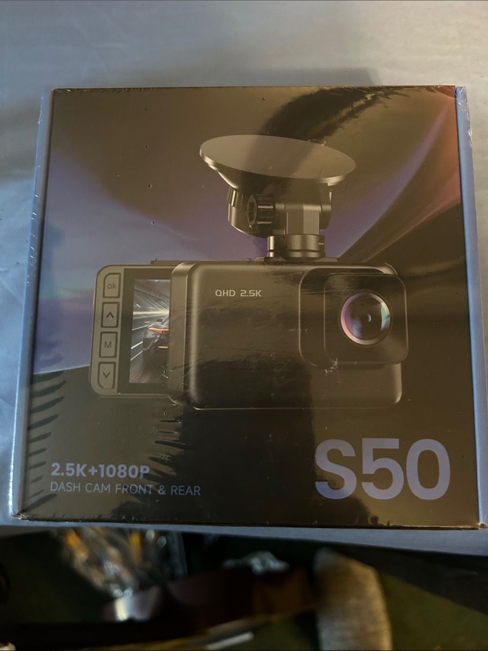 S50 2.5K+1080P Black Dash Cam Front & Rear - Unbranded